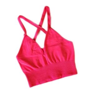 FP Movement by Free People Good Karma Bright Pink Crop Top X-Small